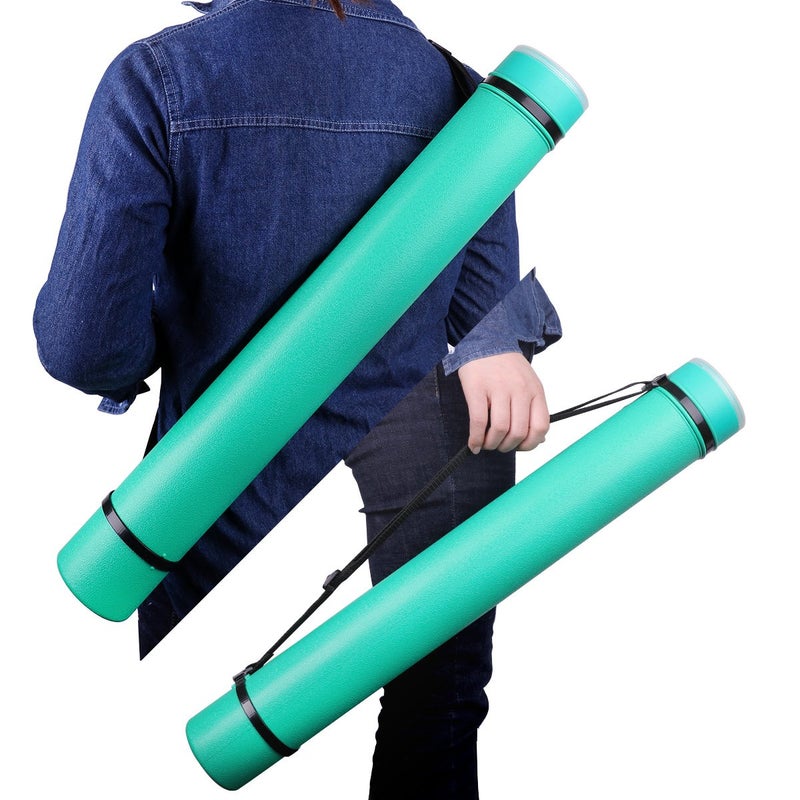 TRANSON Durable Poster Storage Tube with Straps 24"-40" Extendable for Blueprints, Artwork, Maps, Posters Color Green - Image 5